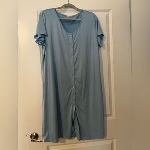 Women's Blue Button-Down Nightgown